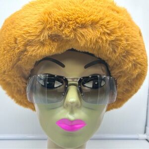 GUCCI VINTAGE Guccissima Purple Brown Gradient Semi Rimless Shield Sunglasses